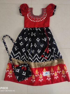 black Silk Cotton Long Frock