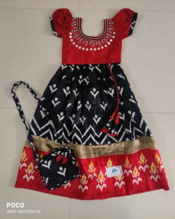 black Silk Cotton Long Frock