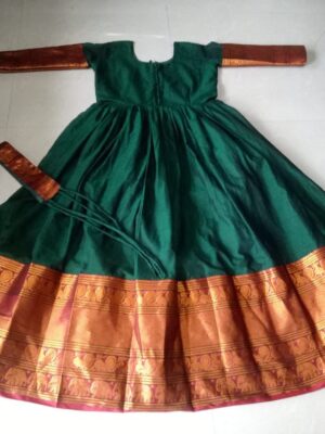 Green Narayanapet LongFrock with Fullhand