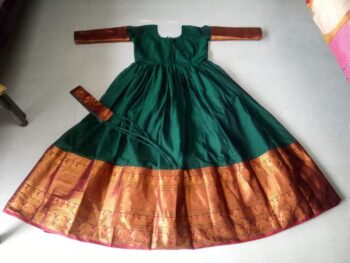 Green Narayanapet LongFrock with Fullhand