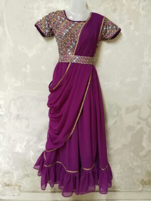 Ruffle Long Frock set with Dupatta